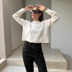 SWEATER BASIC CORTO NATURAL