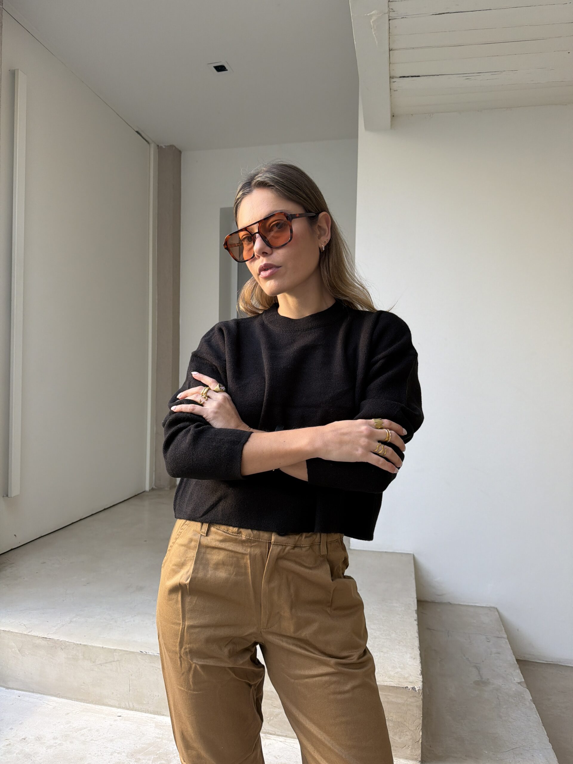SWEATER BASIC CORTO NEGRO